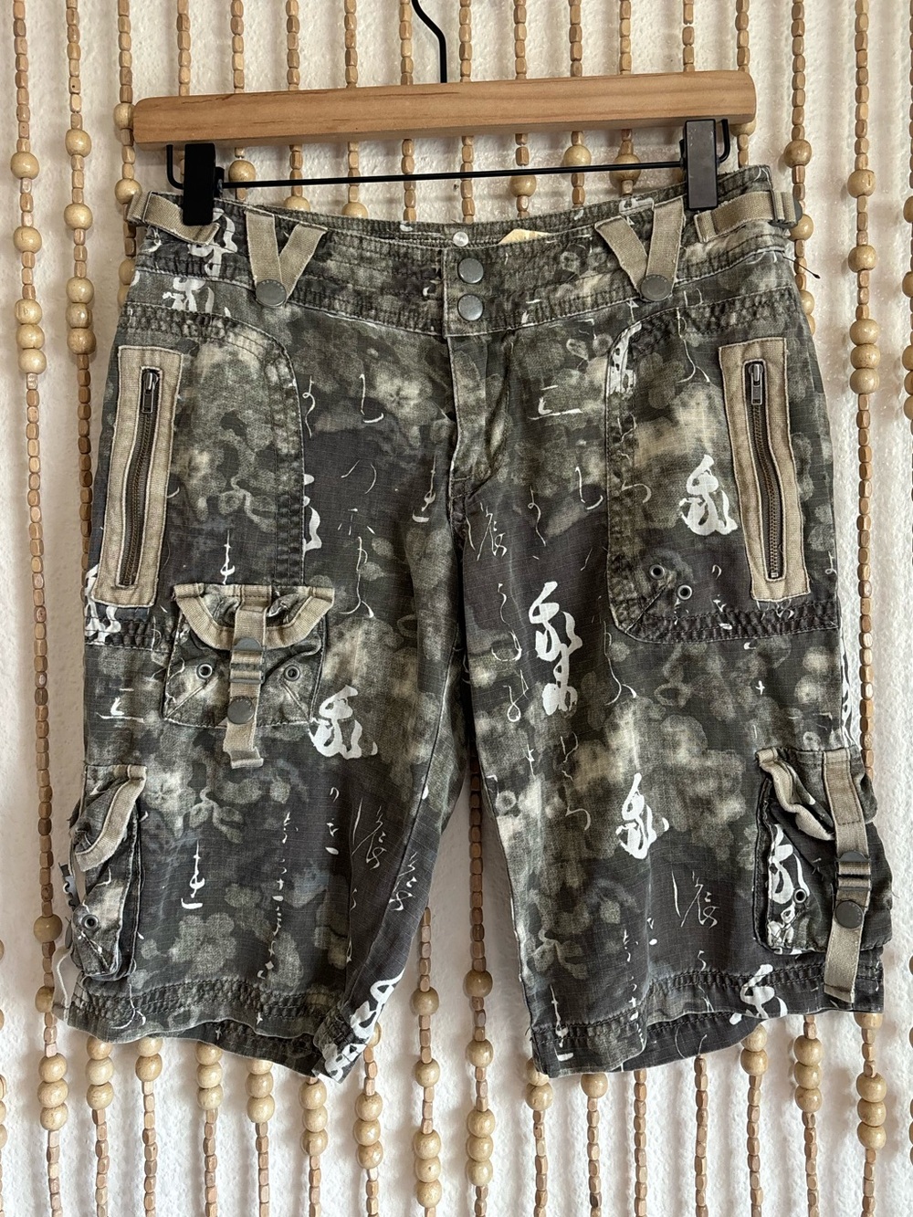 Vintage Da Nang Asian Streetwear Y2K Camo Cargo Utility Boho Grunge Shorts 4